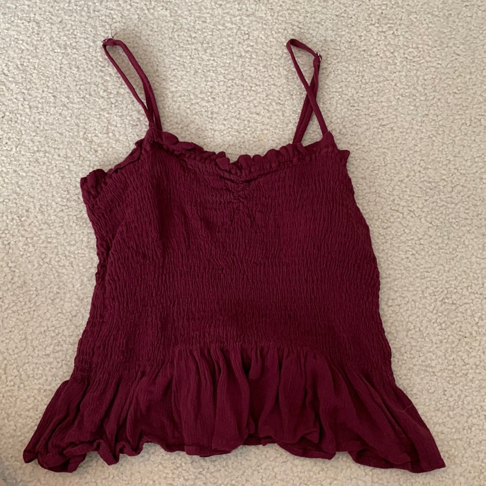 Burgundy Lacy Tank Top